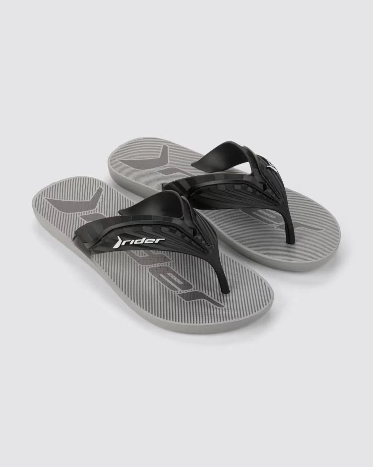 Sandalias Rider Way LogoMania Gris/Negro