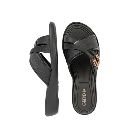 Sandalias Grendha Enlace Plat Fem negro 83677